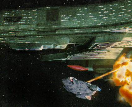 USS Peresus attacking a Klingon battlecruiser under Dominion control