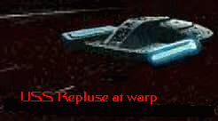 USS Repluse, at warp